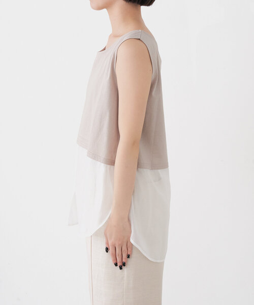Jena espace merveilleux（ジェナ　エスパスメルヴェイユ）の「レイヤー風タンク（キャミソール・レディース・グレー/オフホワイト・FREE）」の19枚目の写真