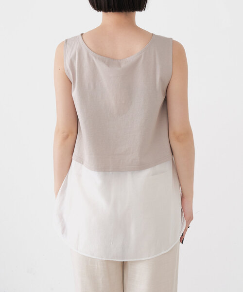 Jena espace merveilleux（ジェナ　エスパスメルヴェイユ）の「レイヤー風タンク（キャミソール・レディース・グレー/オフホワイト・FREE）」の20枚目の写真