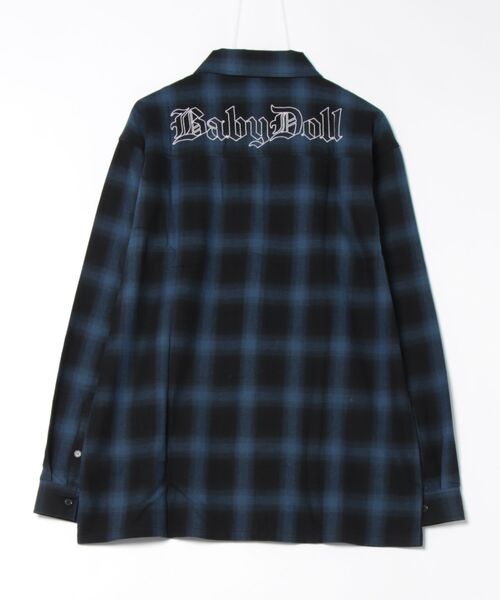 BABYDOLL(ベビードール)の「親子お揃い チェック 長袖シャツ 0271A(シャツ/ブラウス・メンズ・ネイビー・M/L/XL)」の2枚目の写真