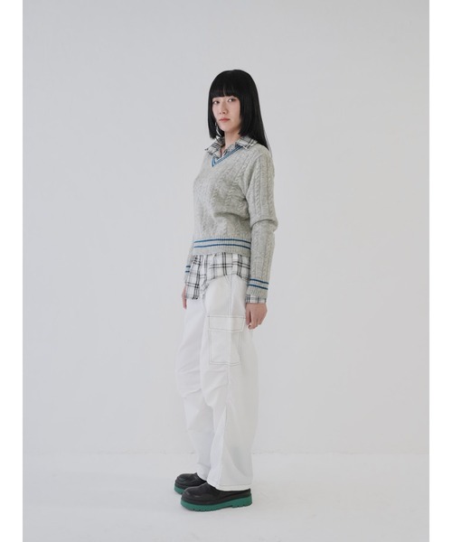 Uenui（ウニュイ）の「【 cunii 】チェック柄 ルーズフィット ロングシャツ オーバーサイズ（シャツ/ブラウス・レディース・ピンク/アイボリー/ブラック・FREE）」の18枚目の写真