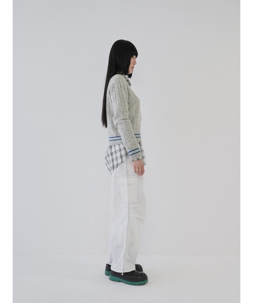 Uenui（ウニュイ）の「【 cunii 】チェック柄 ルーズフィット ロングシャツ オーバーサイズ（シャツ/ブラウス・レディース・ピンク/アイボリー/ブラック・FREE）」の14枚目の写真