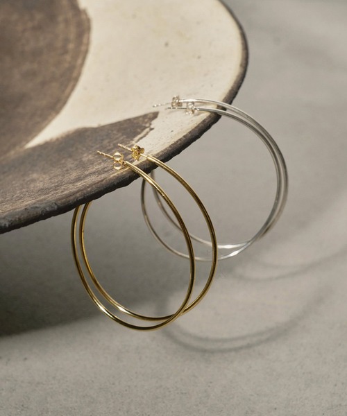 TODAYFUL（トゥデイフル）の「【TODAYFUL/トゥデイフル】Oval Hoop Pierce (Silver925)/オーバルフープピアス（ピアス（両耳用）・レディース・シルバー/ゴールド・FREE）」の6枚目の写真