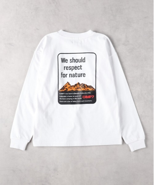 CAMP7(キャンプセブン)の「CAMP7(キャンプ7)バックプリント長袖Tシャツ(Tシャツ/カットソー・キッズ・ブラック/ホワイト・130/140/150/160)」の1枚目の写真