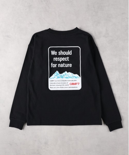 CAMP7(キャンプセブン)の「CAMP7(キャンプ7)バックプリント長袖Tシャツ(Tシャツ/カットソー・キッズ・ブラック/ホワイト・130/140/150/160)」の2枚目の写真