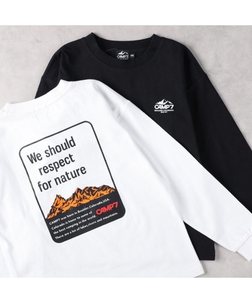 CAMP7(キャンプセブン)の「CAMP7(キャンプ7)バックプリント長袖Tシャツ(Tシャツ/カットソー・キッズ・ブラック/ホワイト・130/140/150/160)」の10枚目の写真