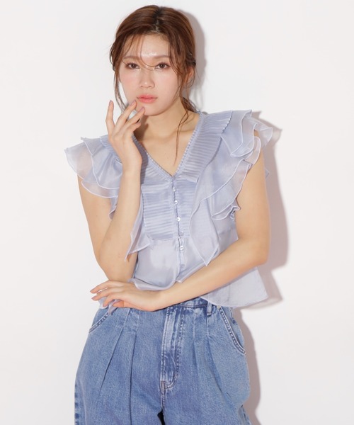 フリル付き薄紫シャツ　JILLbyJILLSTUART 楽天市場】【SALE／60%OFF】ケープフリルブラウス JILL by JILL