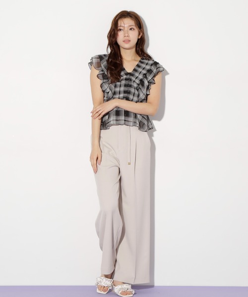 JILL by JILL STUART（ジルバイジルスチュアート）の「◇プリーツフリルブラウス（シャツ/ブラウス・レディース・ピンク/ブラック系その他/ブルー・FREE）」の9枚目の写真