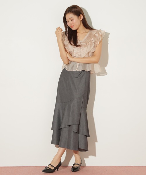 JILL by JILL STUART（ジルバイジルスチュアート）の「◇プリーツフリルブラウス（シャツ/ブラウス・レディース・ピンク/ブラック系その他/ブルー・FREE）」の16枚目の写真