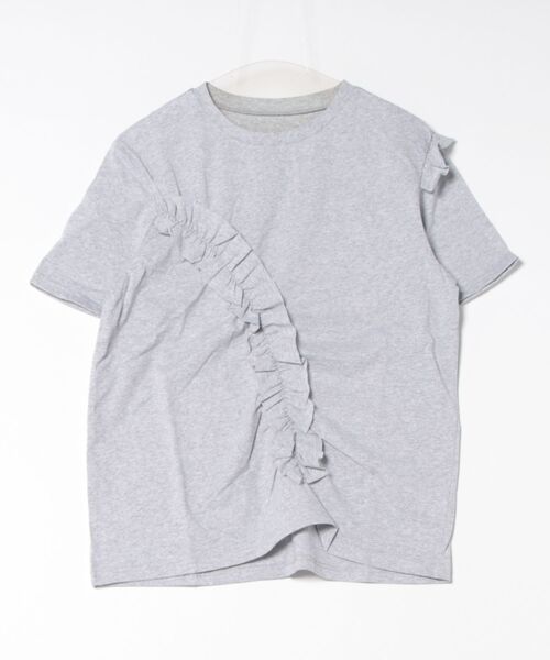 TRIANGLE PALETTE（トライアングルパレット）の「アシンメトリーフリル半袖Tシャツ（Tシャツ/カットソー・レディース・ホワイト/グレー/ブラック/ピンク・FREE）」の6枚目の写真