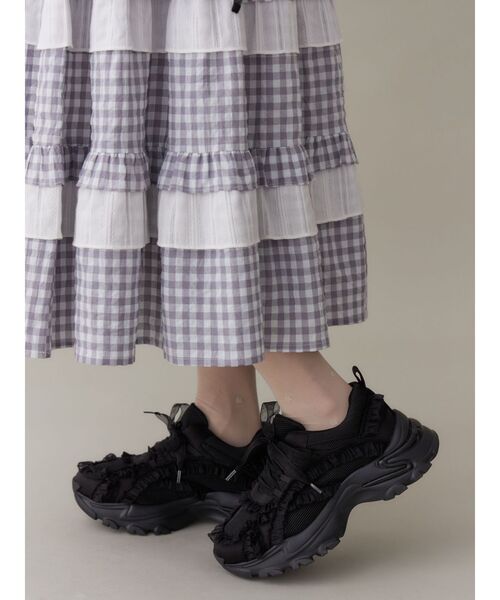merry jenny(メリージェニー)の「frill frill スニーカー(スニーカー・レディース・アイボリー/ブラック/ピンク・MEDIUM/LARGE)」の16枚目の写真