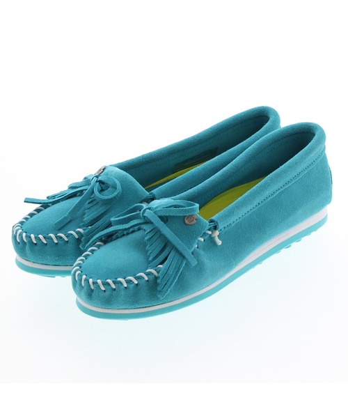 JELLY BEANS(ジェリービーンズ)の「【撥水】【軽量】MINNETONKA KILTYPLUS【本革】【やわらかい】(917-52300)(モカシン/デッキシューズ・レディース・ブラウン/ネイビー/ブラック系/ブルー/ライトベージュ/グレー・L/M/S/LL)」の6枚目の写真