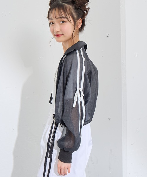 sirin レースブルゾン　新品未使用 セール】サイドライン×リボン シアーブルゾン（ブルゾン