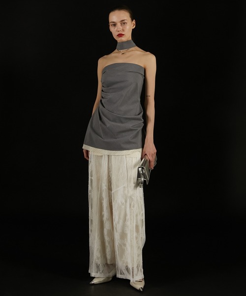 レースブロッキングサテンパンツ / Lace Blocking Satin Pants（その他