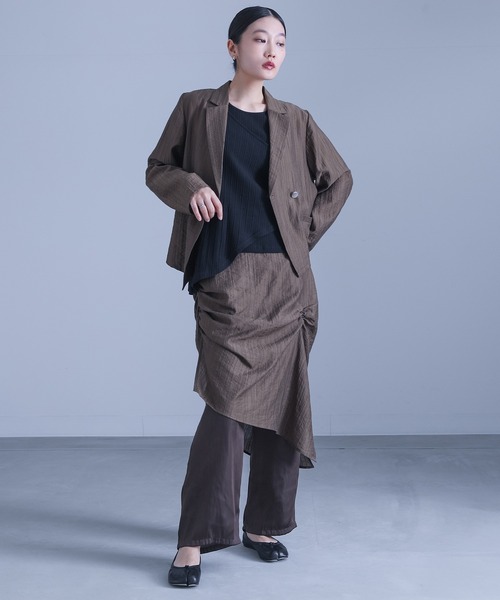 kOhAKU(コハク)の「変形2枚重ねリブタンクトップ(タンクトップ・レディース・カーキ/オフホワイト/ブラック・2/1)」の12枚目の写真