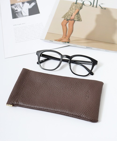 FUNALIVE（ファンアライブ）の「バネ口メガネケース（イタリアンレザー）（メガネ・メンズ・ピンク/キャメル/イエロー/ターコイズブルー/ブラック/チョコ・FREE）」の2枚目の写真