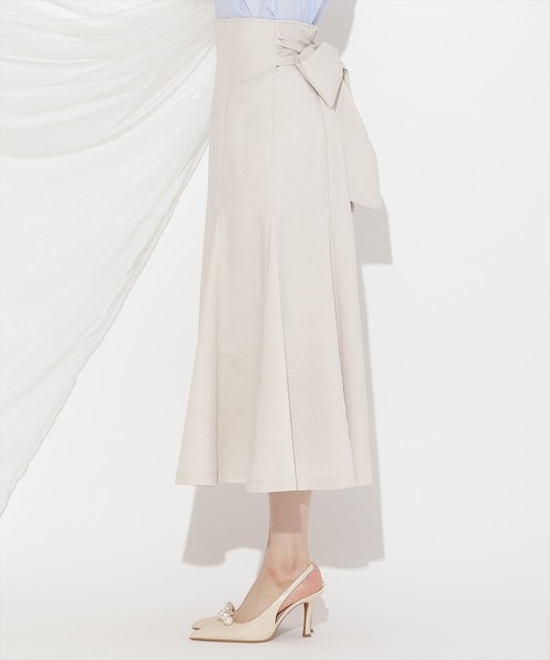 WILLSELECTION（ウィルセレクション）の「バックリボンハイウエストフレアスカート（スカート・レディース・ピンク/ベージュ/ネイビー・FREE）」の5枚目の写真