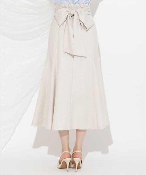 WILLSELECTION（ウィルセレクション）の「バックリボンハイウエストフレアスカート（スカート・レディース・ピンク/ベージュ/ネイビー・FREE）」の6枚目の写真