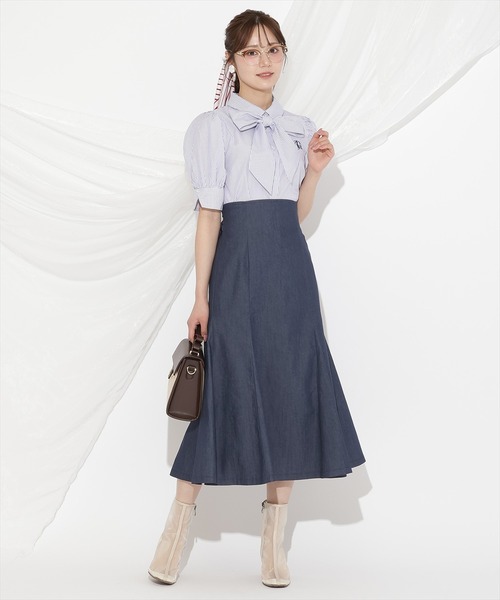 WILLSELECTION（ウィルセレクション）の「バックリボンハイウエストフレアスカート（スカート・レディース・ピンク/ベージュ/ネイビー・FREE）」の10枚目の写真