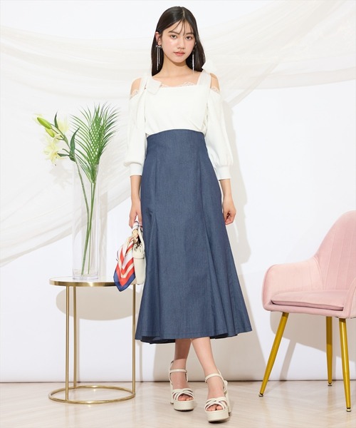 WILLSELECTION（ウィルセレクション）の「バックリボンハイウエストフレアスカート（スカート・レディース・ピンク/ベージュ/ネイビー・FREE）」の17枚目の写真