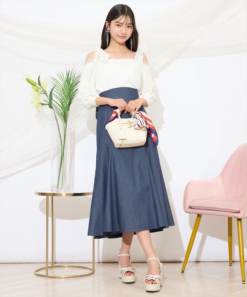 WILLSELECTION（ウィルセレクション）の「バックリボンハイウエストフレアスカート（スカート・レディース・ピンク/ベージュ/ネイビー・FREE）」の18枚目の写真