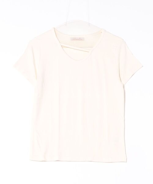 BANICO(バニコ)の「【Banico】クロスデザインVネック半袖トップス (SS)(Tシャツ/カットソー・レディース・グレー/オフホワイト/ブラック/ホワイト・MEDIUM/LARGE)」の8枚目の写真
