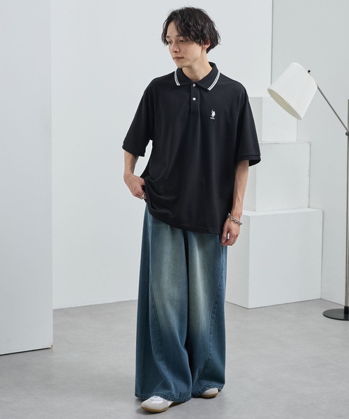 ヴィンテージライク2タック立体ワイドバギーデニムパンツ MONO