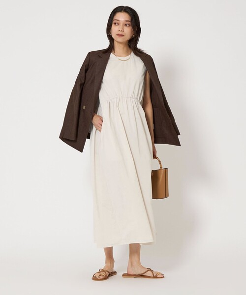 green label relaxing（グリーンレーベルリラクシング）の「ライトメモリー ノースリーブ ワンピース -UVカット-（ワンピース・レディース・オフホワイト/ブラック/コバルトブルー・FREE）」の20枚目の写真