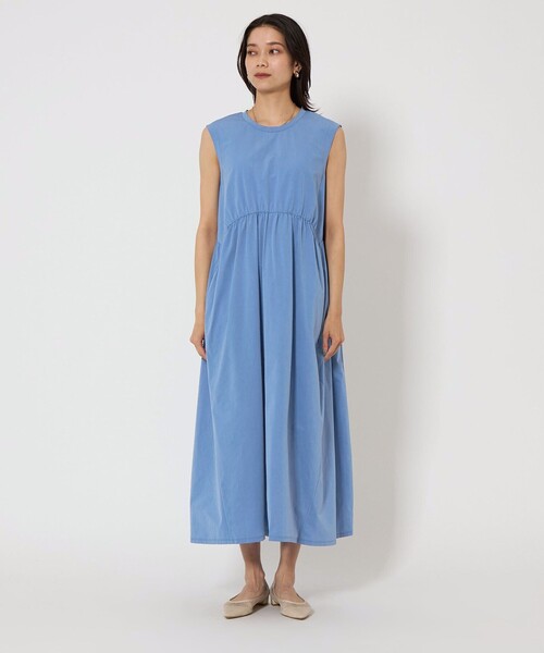 green label relaxing（グリーンレーベルリラクシング）の「ライトメモリー ノースリーブ ワンピース -UVカット-（ワンピース・レディース・オフホワイト/ブラック/コバルトブルー・FREE）」の21枚目の写真