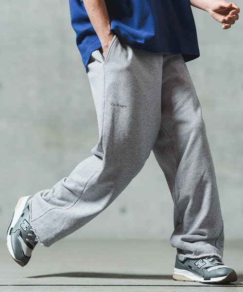 GLIMCLAP(グリムクラップ)の「mp13552- Wide straight sweat pants スウェットパンツ(スウェットパンツ・メンズ・ブラック/ミックスグレー/キナリ・S/M/L)」の3枚目の写真