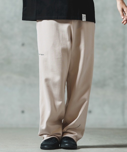 GLIMCLAP(グリムクラップ)の「mp13552- Wide straight sweat pants スウェットパンツ(スウェットパンツ・メンズ・ブラック/ミックスグレー/キナリ・S/M/L)」の1枚目の写真