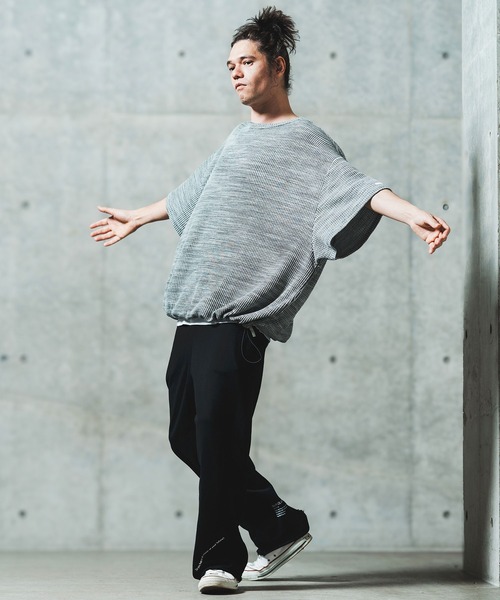 GLIMCLAP(グリムクラップ)の「mp13552- Wide straight sweat pants スウェットパンツ(スウェットパンツ・メンズ・ブラック/ミックスグレー/キナリ・S/M/L)」の10枚目の写真