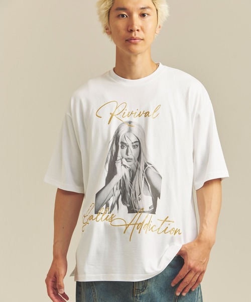 GALLIS ADDICTION(ガリスアディクション)の「GA GLITTER GIRL-PHOTO TEE(Tシャツ/カットソー・メンズ・ホワイト/ブラック/チャコール・M/L)」の2枚目の写真