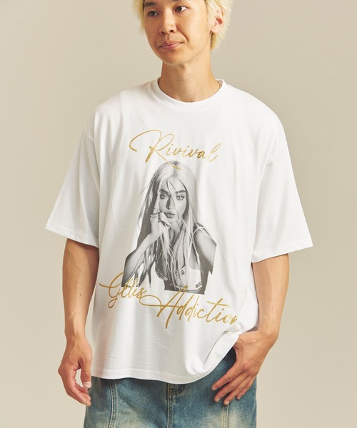 GALLIS ADDICTION(ガリスアディクション)の「GA GLITTER GIRL-PHOTO TEE(Tシャツ/カットソー・メンズ・ホワイト/ブラック/チャコール・M/L)」の4枚目の写真