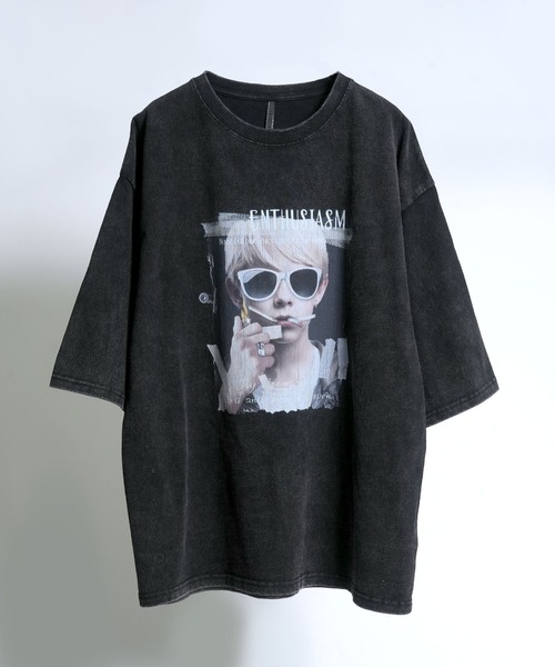 Starting Over（スターティングオーバー）の「【ユニセックス/古着風】Chemical hard wash printed t-shirt/ケミカルハードウォッシュ ビンテージライク プリントTシャツ / ピグメントT / オーバーサイズ（Tシャツ/カットソー・メンズ・ネイビー/ブルー系その他/ブラック系その他4/レッド系その他/ブラック/ブラック系その他2/ワイン/ブルー系その他2/ブラック系その他/ブラック系その他3/ブラック系その他5/レッド系その他2/ブラック系その他6/ブラック系その他7/ブラック系/ブルー系その他3/ブルー系その他4/ブルー系その他5/ブルー系その他6/ブラック系1・M/L/XL/S）」の10枚目の写真