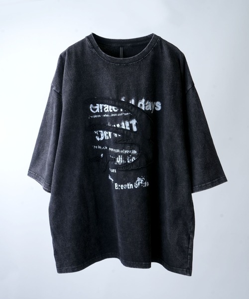 Starting Over（スターティングオーバー）の「【ユニセックス/古着風】Chemical hard wash printed t-shirt/ケミカルハードウォッシュ ビンテージライク プリントTシャツ / ピグメントT / オーバーサイズ（Tシャツ/カットソー・メンズ・ネイビー/ブルー系その他/ブラック系その他4/レッド系その他/ブラック/ブラック系その他2/ワイン/ブルー系その他2/ブラック系その他/ブラック系その他3/ブラック系その他5/レッド系その他2/ブラック系その他6/ブラック系その他7/ブラック系/ブルー系その他3/ブルー系その他4/ブルー系その他5/ブルー系その他6/ブラック系1・M/L/XL/S）」の6枚目の写真