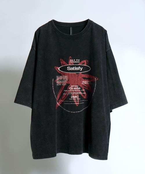 Starting Over（スターティングオーバー）の「【ユニセックス/古着風】Chemical hard wash printed t-shirt/ケミカルハードウォッシュ ビンテージライク プリントTシャツ / ピグメントT / オーバーサイズ（Tシャツ/カットソー・メンズ・ネイビー/ブルー系その他/ブラック系その他4/レッド系その他/ブラック/ブラック系その他2/ワイン/ブルー系その他2/ブラック系その他/ブラック系その他3/ブラック系その他5/レッド系その他2/ブラック系その他6/ブラック系その他7/ブラック系/ブルー系その他3/ブルー系その他4/ブルー系その他5/ブルー系その他6/ブラック系1・M/L/XL/S）」の7枚目の写真