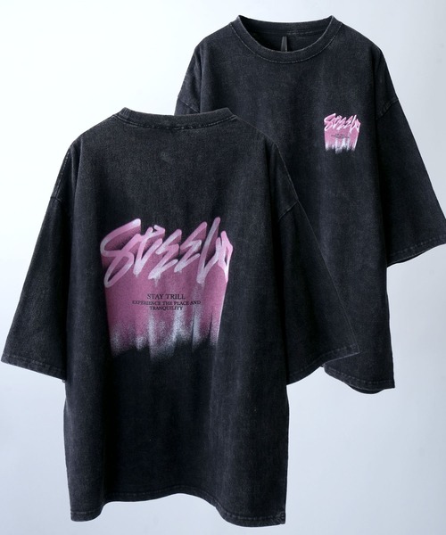 Starting Over（スターティングオーバー）の「【ユニセックス/古着風】Chemical hard wash printed t-shirt/ケミカルハードウォッシュ ビンテージライク プリントTシャツ / ピグメントT / オーバーサイズ（Tシャツ/カットソー・メンズ・ネイビー/ブルー系その他/ブラック系その他4/レッド系その他/ブラック/ブラック系その他2/ワイン/ブルー系その他2/ブラック系その他/ブラック系その他3/ブラック系その他5/レッド系その他2/ブラック系その他6/ブラック系その他7/ブラック系/ブルー系その他3/ブルー系その他4/ブルー系その他5/ブルー系その他6/ブラック系1・M/L/XL/S）」の2枚目の写真