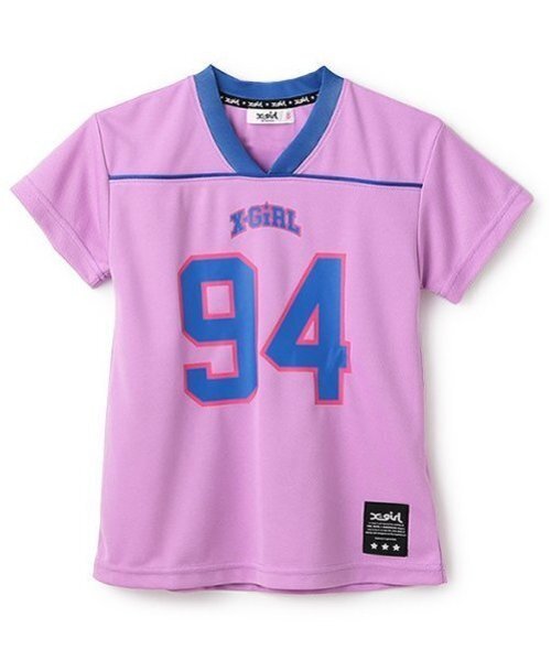 X-girl Stages（エックスガールステージス）の「【TBSドラマ フェイクマミー 着用アイテム】パイピング切替ナンバリング半袖ワンピース（ワンピース・キッズ・ラベンダー/オフホワイト・140cm/130cm/110cm/100cm/120cm）」の3枚目の写真