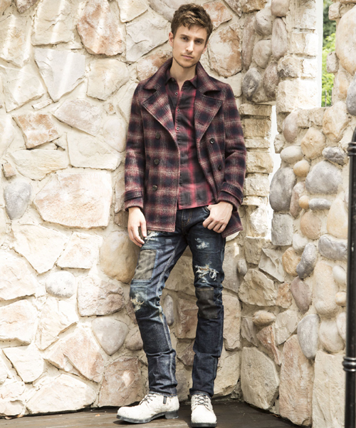 NO ID.（ノーアイディ）の「mj3502-WﾓｯｻｵﾝﾌﾞﾚｰﾁｪｯｸPｺｰﾄ（ピーコート