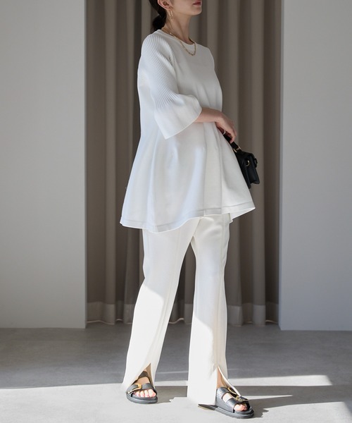 ma_sa　スラックス&ペプラムニット UNITED ARROWS（ユナイテッドアローズ）の「P ペプラム ニット