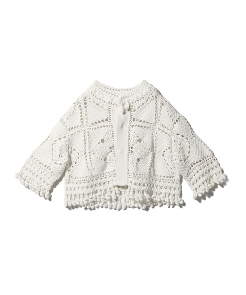 boussole（ブソル）の「BOUSSOLE / クロシェ トップス《ESTNATION EXCLUSIVE》（カーディガン/ボレロ・レディース・オフホワイト/ブラック・FREE）」の7枚目の写真