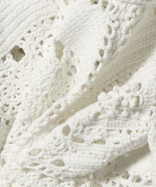 boussole（ブソル）の「BOUSSOLE / クロシェ トップス《ESTNATION EXCLUSIVE》（カーディガン/ボレロ・レディース・オフホワイト/ブラック・FREE）」の10枚目の写真