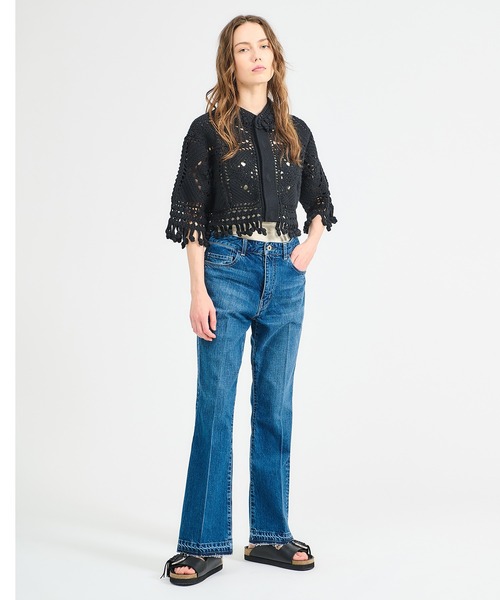 boussole（ブソル）の「BOUSSOLE / クロシェ トップス《ESTNATION EXCLUSIVE》（カーディガン/ボレロ・レディース・オフホワイト/ブラック・FREE）」の5枚目の写真