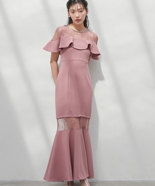 snidel マーメイドドレス 結婚式 値下げ可 出品7月下旬まで セール】シアーデコルテマーメイドドレス（ワンピース）｜SNIDEL