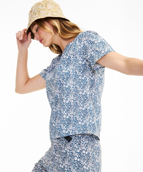 AIGLE(エーグル)の「リバティプリントブラウス(シャツ/ブラウス・レディース・ブルー/ベージュ・40/36/38)」の19枚目の写真