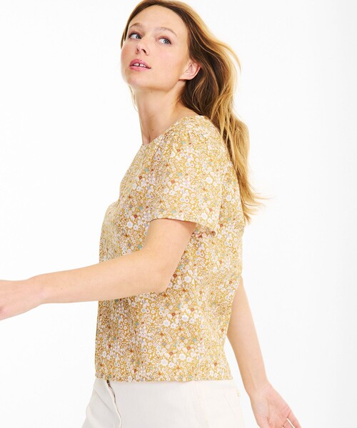 AIGLE(エーグル)の「リバティプリントブラウス(シャツ/ブラウス・レディース・ブルー/ベージュ・40/36/38)」の6枚目の写真