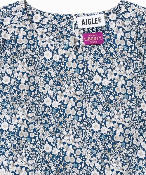 AIGLE(エーグル)の「リバティプリントブラウス(シャツ/ブラウス・レディース・ブルー/ベージュ・40/36/38)」の11枚目の写真