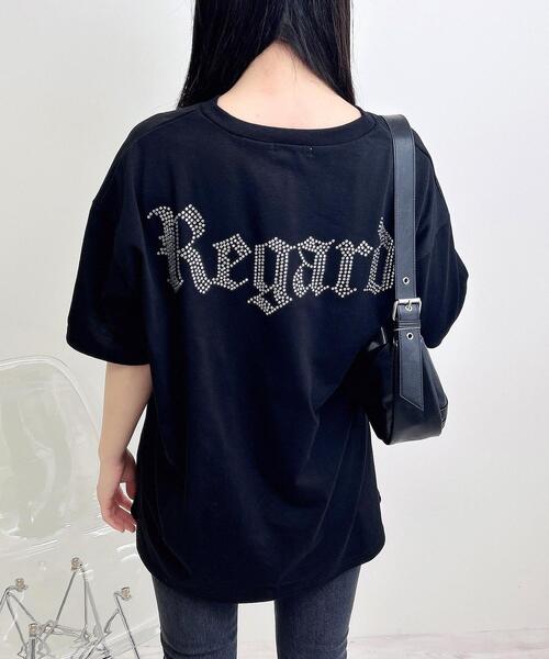 セール】BackラインストーンロゴチュニックTシャツ（Tシャツ