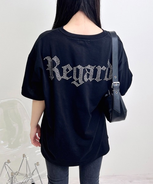 セール】BackラインストーンロゴチュニックTシャツ（Tシャツ
