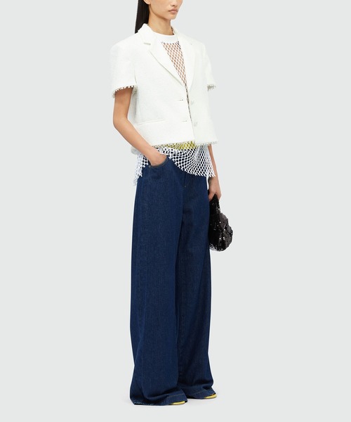 MSGM(エムエスジーエム)の「バイカラーウエストバンド デニムパンツ(デニムパンツ・レディース・インディゴブルー・38/40)」の4枚目の写真